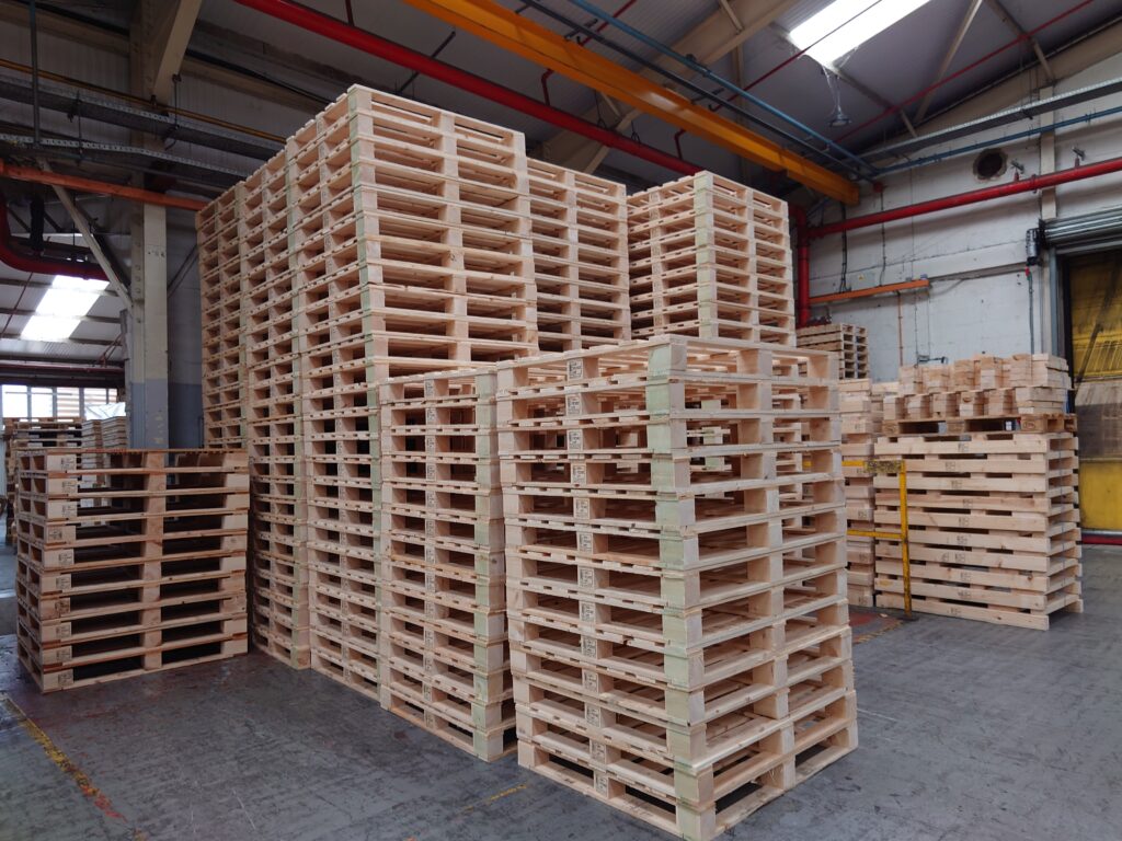 Pallet stacks in the APS yard