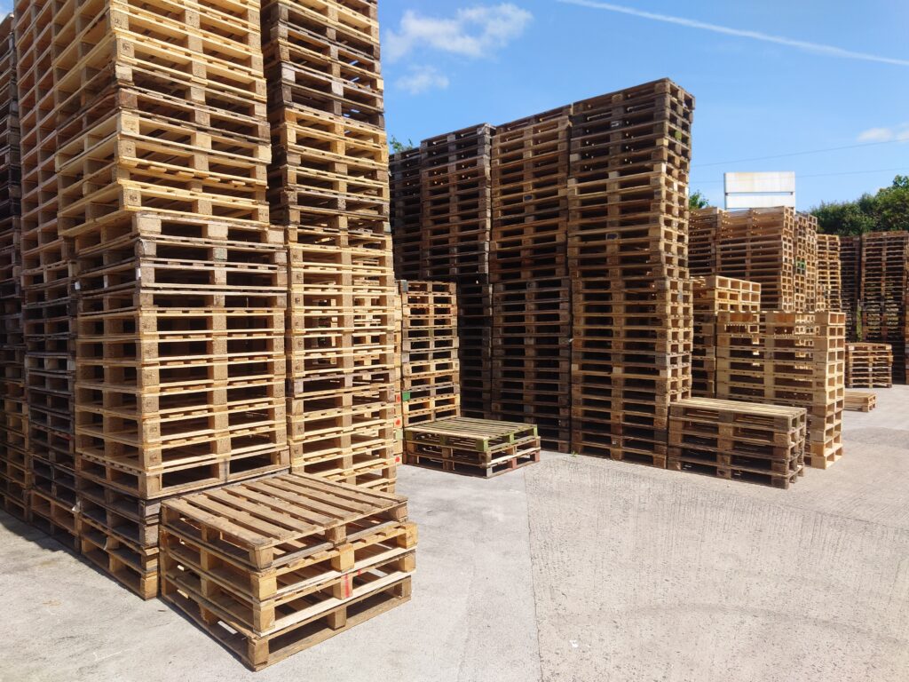Graded used pallets in the APS yard