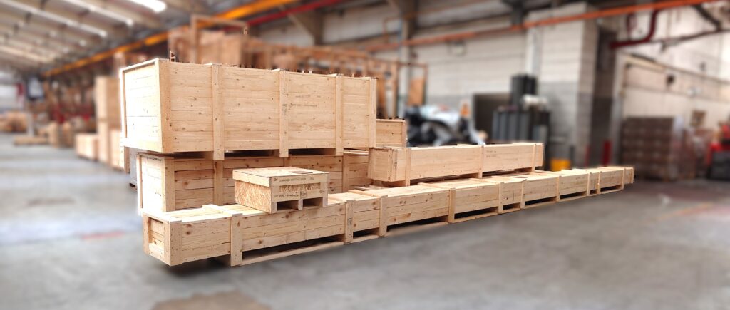Long export crates ready for dispatch